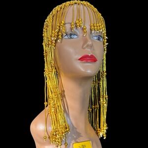 Gold Beaded Headpiece